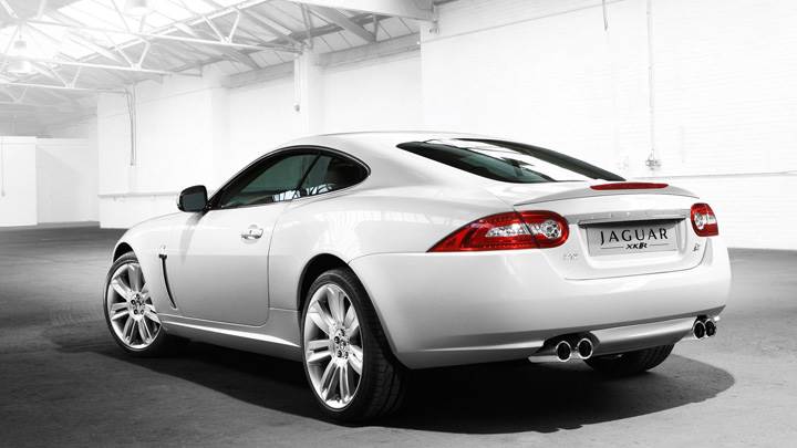 Jaguar XKR 2010 Back Side Pose In White